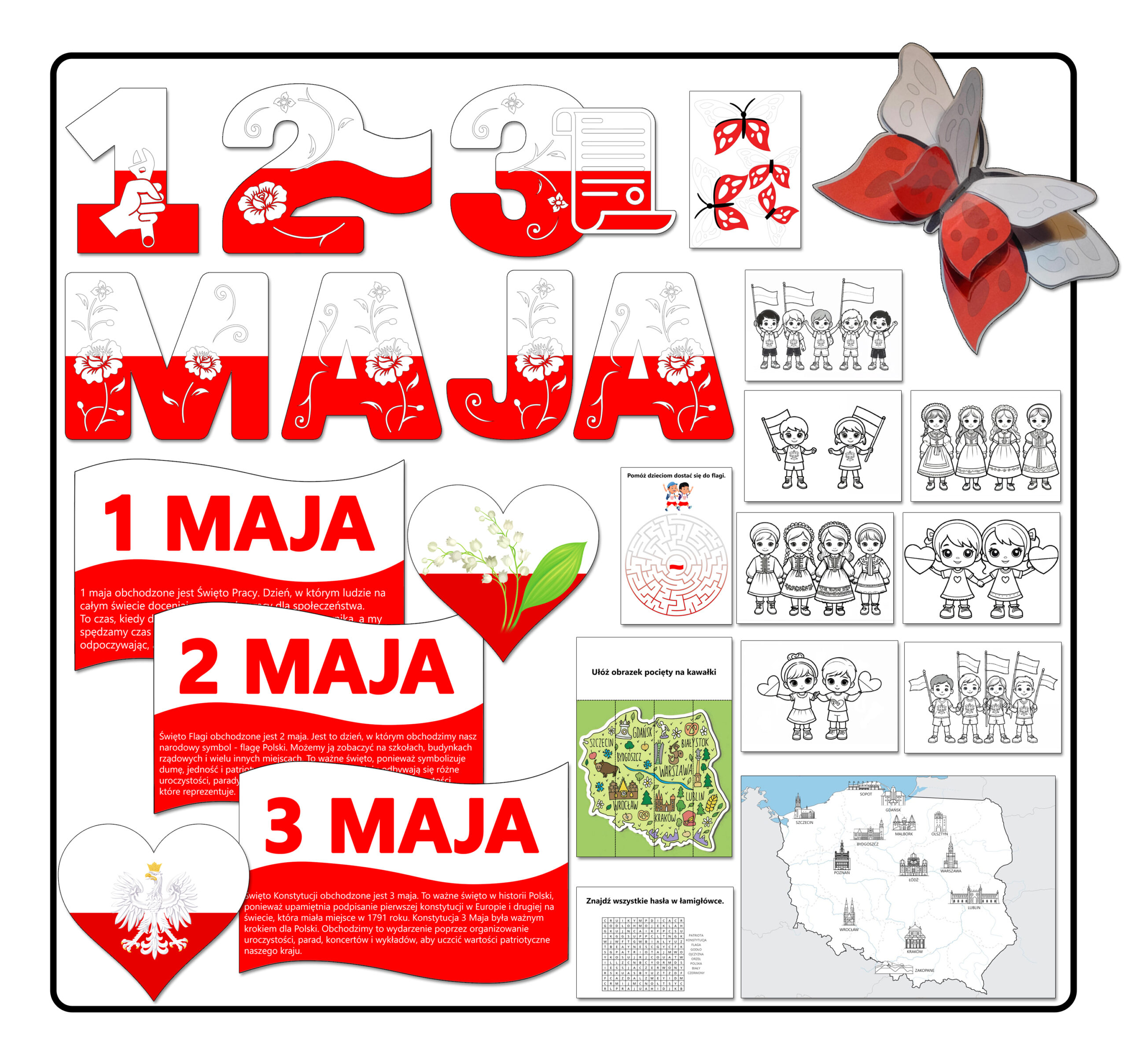 Obchody Majowe <br> Kompletny Zestaw <br> Dekoracyjno-Edukacyjny