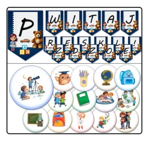 Gazetka "WITAJ PRZEDSZKOLE!" <br> Dekoracyjny Zestaw na Adaptację i Start