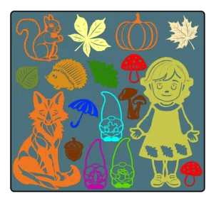 Jesień <br> Witrażowe Dekoracje Okienne Szablony do Wycinania