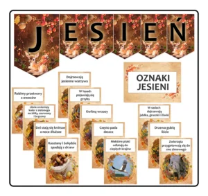 Oznaki Jesieni – Gazetka tematyczna i Dekoracyjny Napis „JESIEŃ”