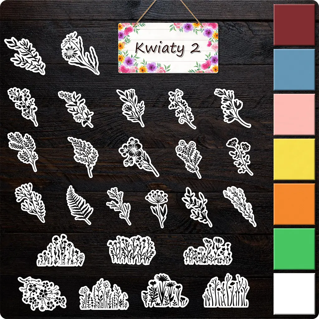 Kwiaty 2 <br> Gotowe Dekoracje Witrażowe