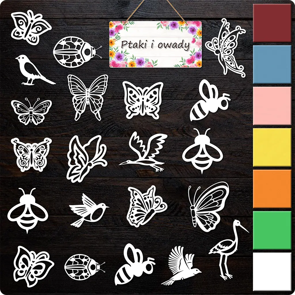 Ptaki i Owady<br> Gotowe Dekoracje Witrażowe