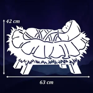Jezusek w żłobie <br> Dekoracja na Jasełka XXXL <br> Scenografia Wielkoformatowa (biały)