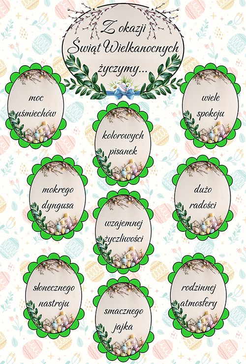 Wielkanocna Gazetka <br> Zestaw Dekoracyjny Z Życzeniami - obrazek 2