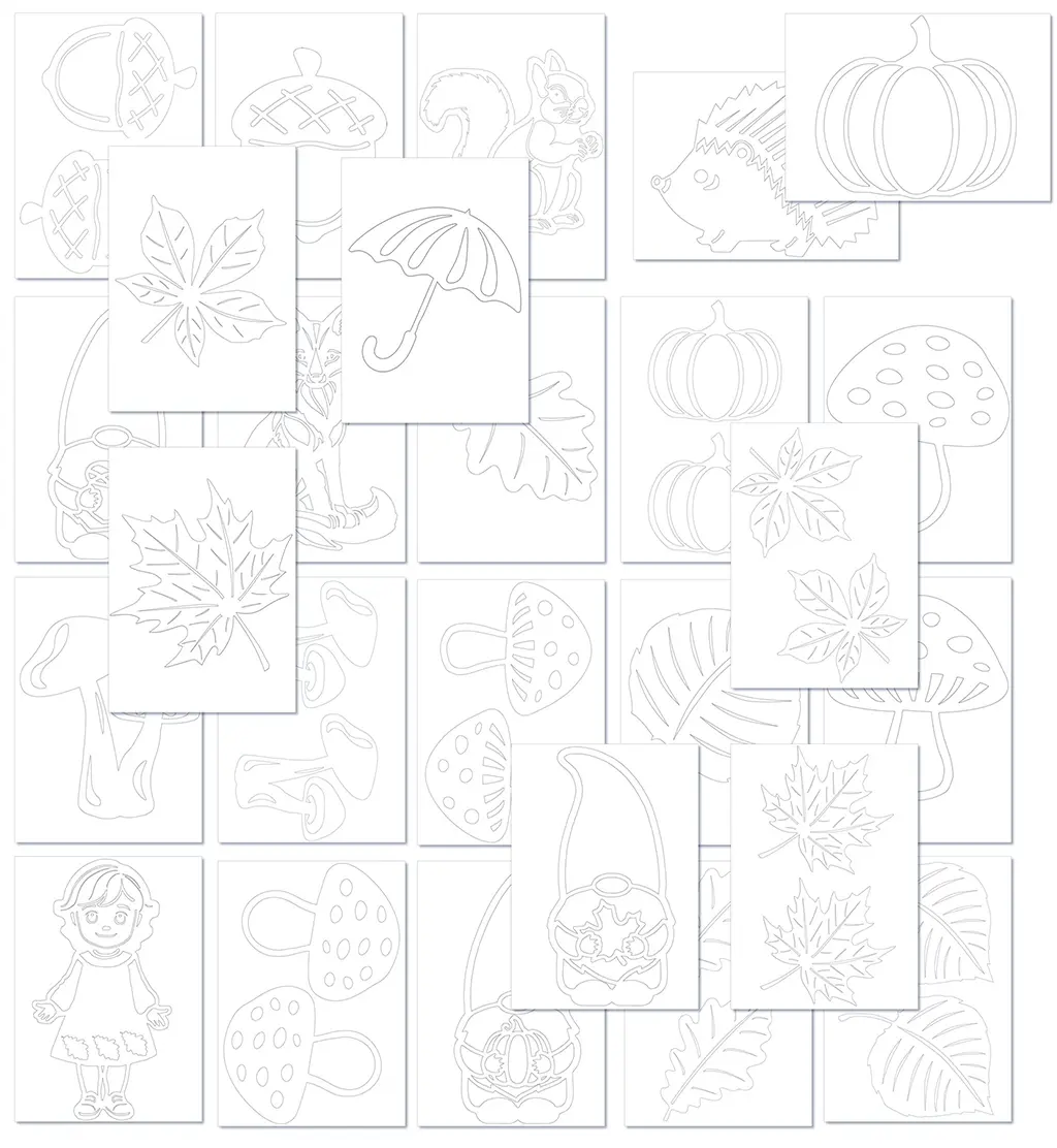 Jesień <br> Witrażowe Dekoracje Okienne Szablony do Wycinania - obrazek 2