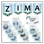 Oznaki Zimy – Gazetka tematyczna i Dekoracyjny Napis „ZIMA”