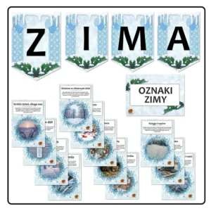 Oznaki Zimy – Gazetka tematyczna i Dekoracyjny Napis „ZIMA”