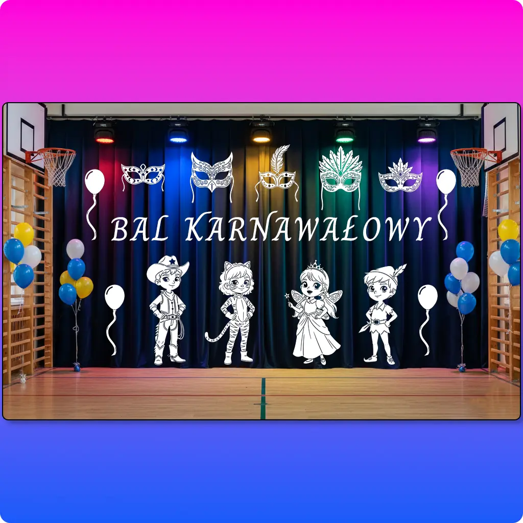 Bal Karnawałowy <br> Zestaw Wielkoformatowy XXL (biały)