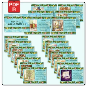 Tradycje Wielkanocne <br> Gazetka Tematyczna <br> (20 Kart + Napis)